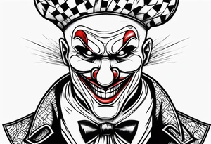 Evil clown gangster tattoo idea