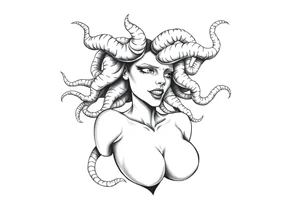 medusa with breasts tattoo idea