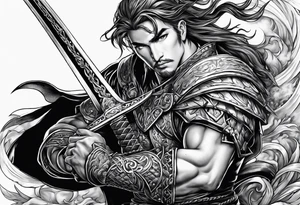 Man with a sword at the War tattoo idea