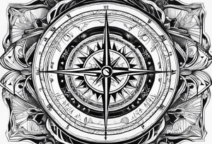 Modern Military Compass glass tattoo idea