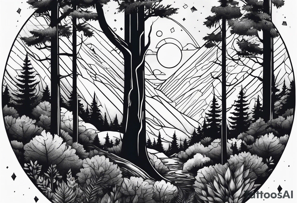 Dense forest tattoo idea