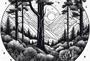 Dense forest tattoo idea