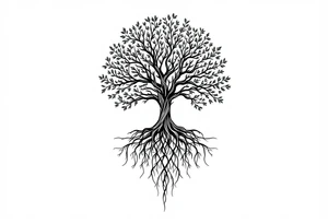 Tree of life big roots tattoo idea