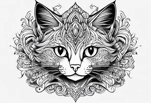 Cat and hearts tattoo idea