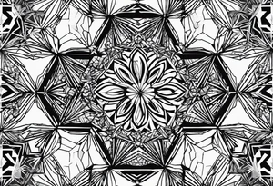 Repeating ice crystals in hexagon pattern tattoo idea