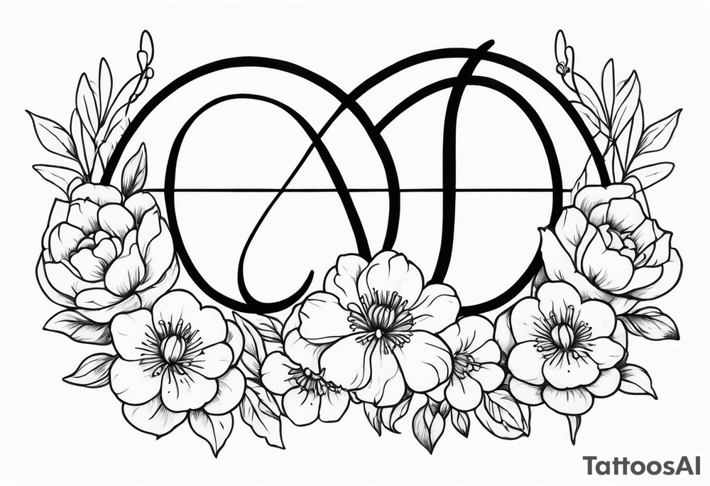April birth flower infinity sign tattoo idea