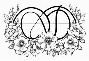 April birth flower infinity sign tattoo idea