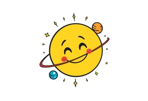 Smiley Cute solar system tattoo idea