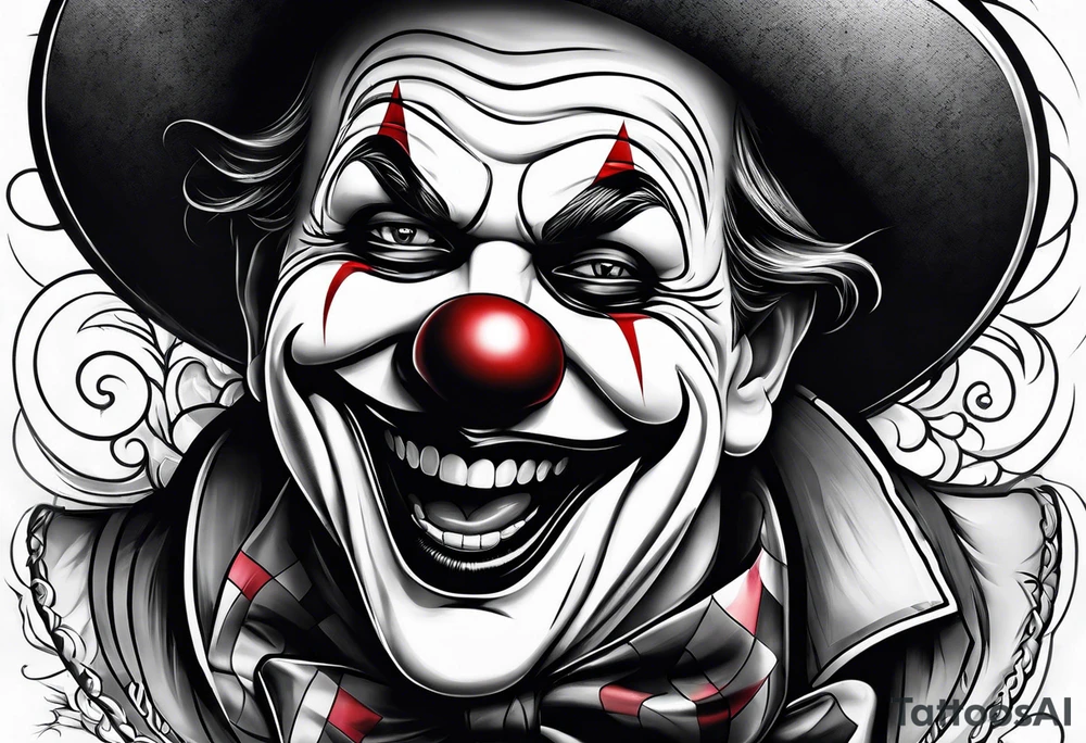 Clown face laugh and sad tattoo idea