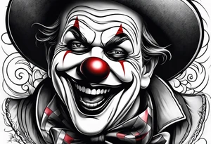 Clown face laugh and sad tattoo idea