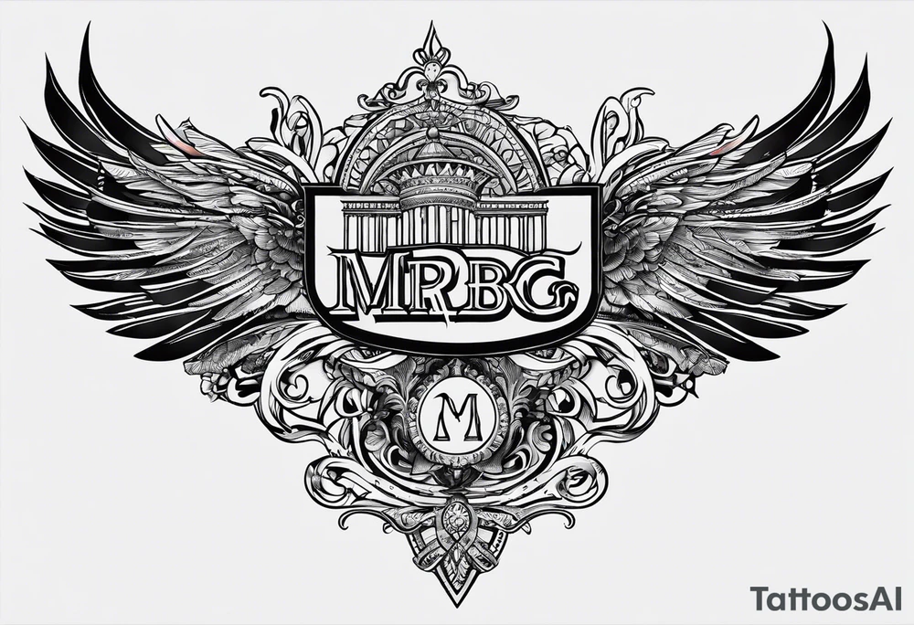 letters: "MRBG" underlined, equally separated
simple, clear, plain, unadorned, no background tattoo idea