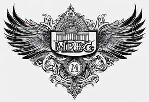 letters: "MRBG" underlined, equally separated
simple, clear, plain, unadorned, no background tattoo idea