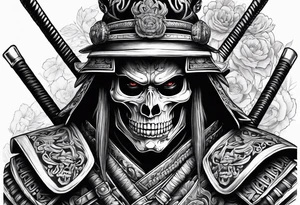 Skeleton samurai tattoo idea