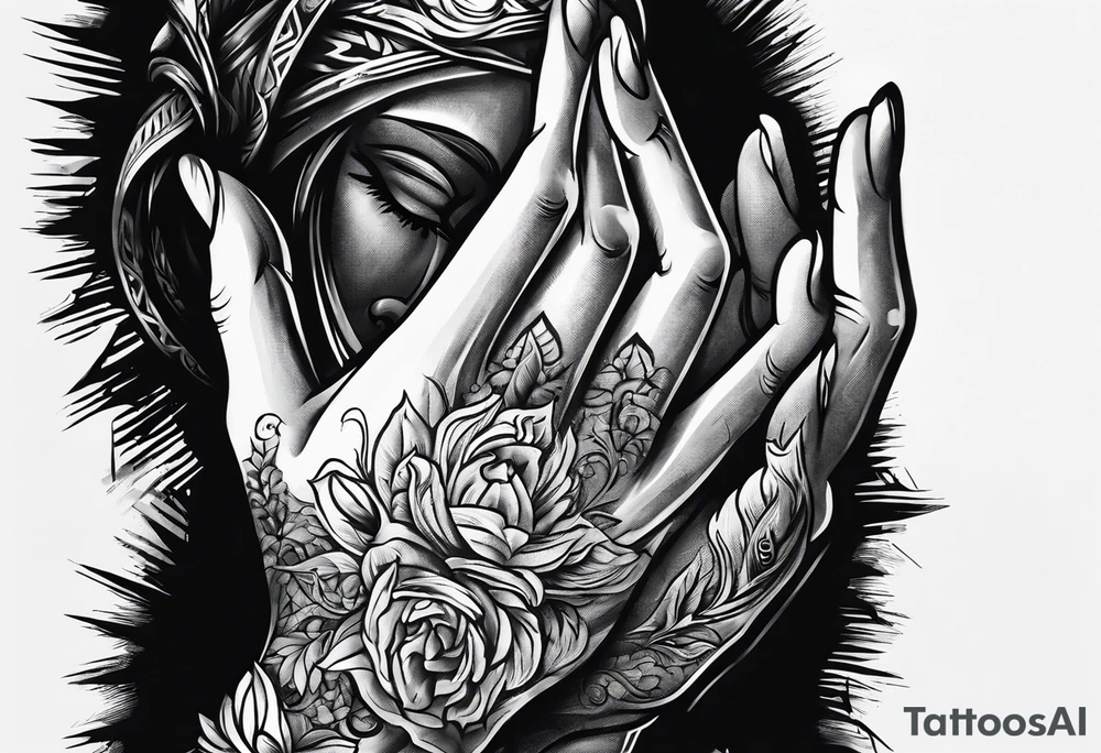 praying hands pieces of silver tattoo idea