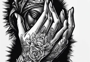 praying hands pieces of silver tattoo idea