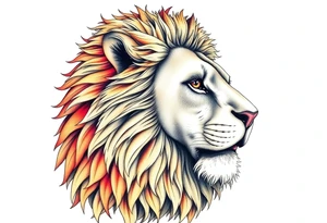 Close up majestic lion with. Side should show change, growth and purpose tattoo idea