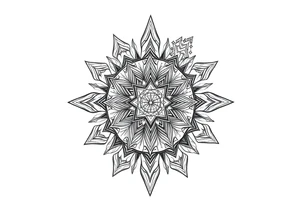 intricate mandala with sacred geometry and cosmic elements tattoo idea