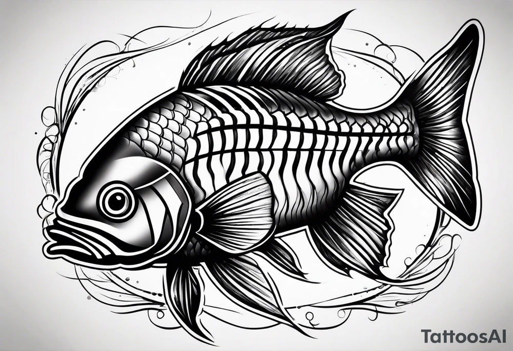Pinstripe fish tattoo idea
