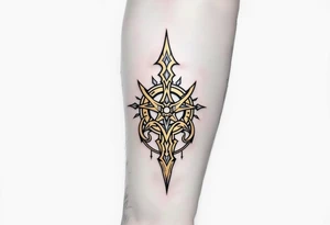 A golden Rodimych symbol marks family heritage and protection through the male line. tattoo idea