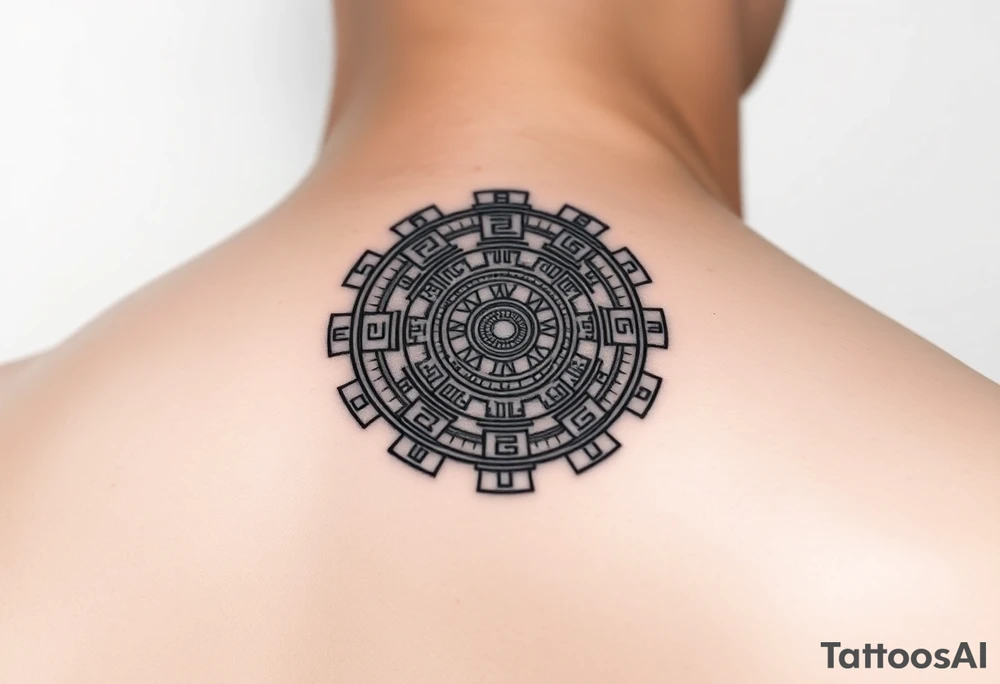 Aztec calendar tattoo idea