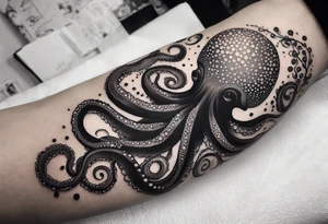 I am creating an arm piece that coonsists of octopus tentacles and floral all the way up tattoo idea