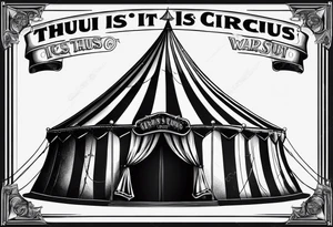 Big top circus tent with text thuis is waar het circus is tattoo idea