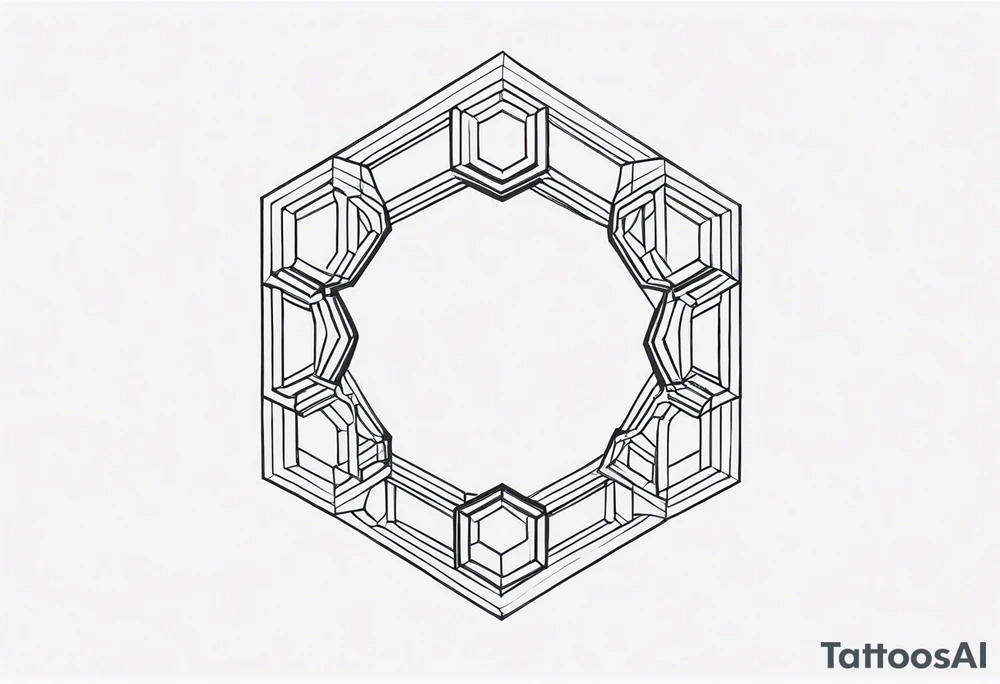 Draw a ring of hexagons tattoo idea