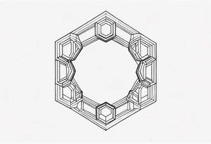 Draw a ring of hexagons tattoo idea