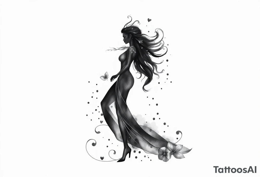 black woman stepping into a stronger, wiser version of yourself tattoo idea