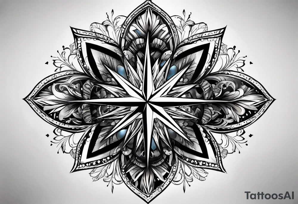 Bursting star with digital time of 17:27 tattoo idea