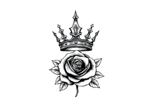 Kings crown above the name Aiden with a rose tattoo idea