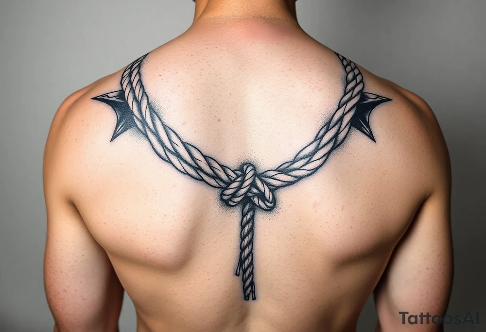 male bdsm slave bound by rope tattoo idea