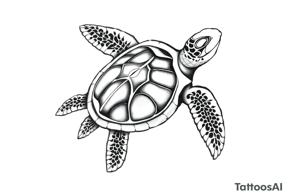 Sea turtle  tribal tattoo idea