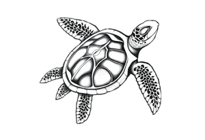 Sea turtle  tribal tattoo idea