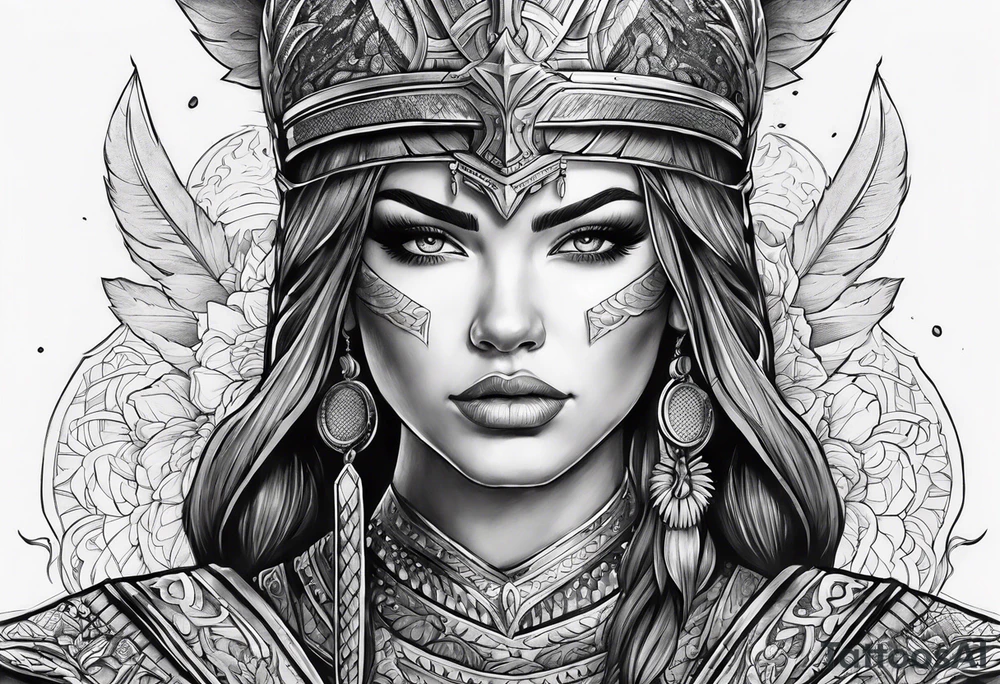 Woman warrior tattoo idea