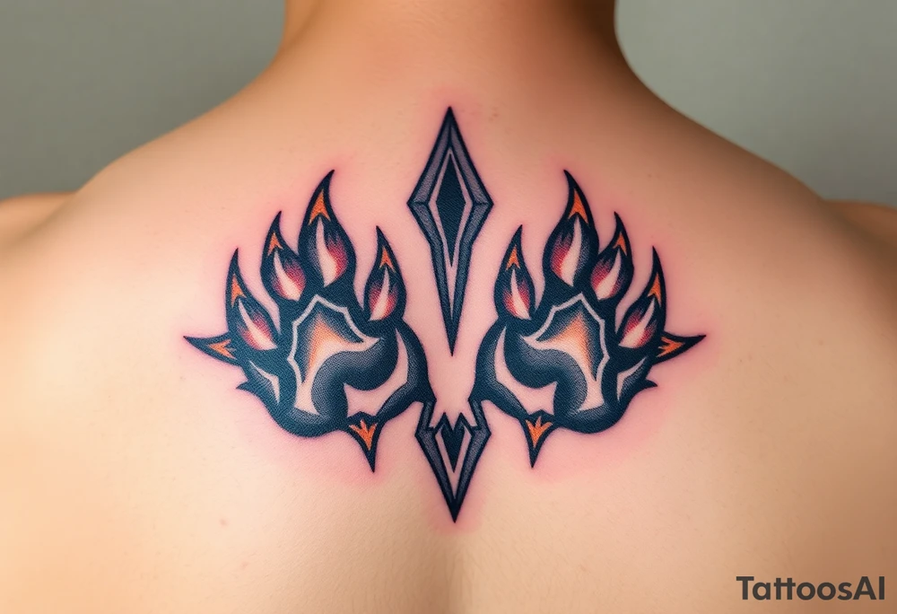 Lion paw prints tattoo idea