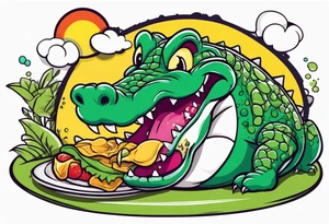 Alligator eating a human tattoo idea