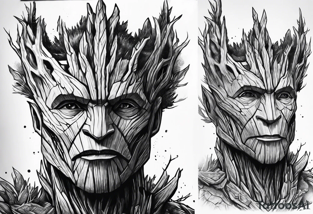 Groot ancient warrior tattoo idea