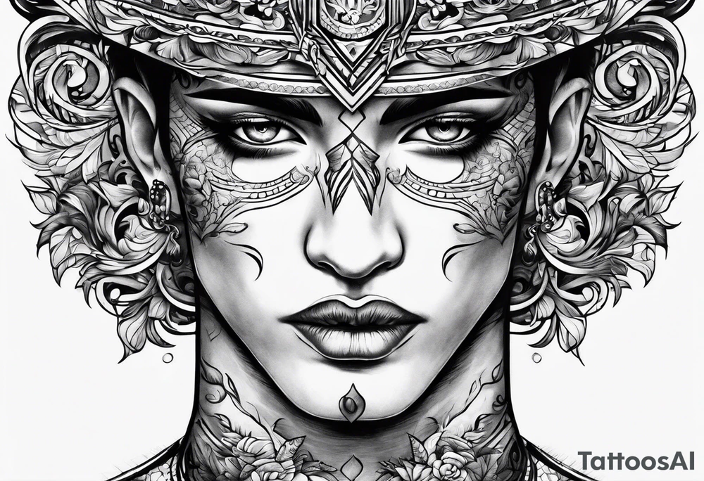 Someone looking at himself in the mirror tattoo idea