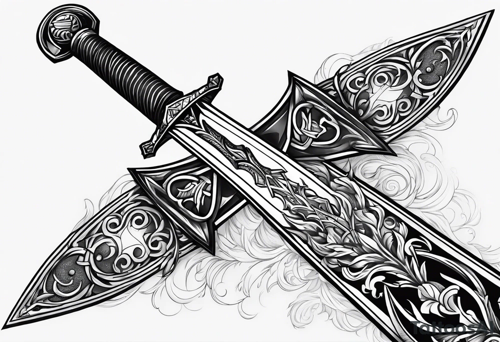 Excalibur sword 
Fire around kt tattoo idea