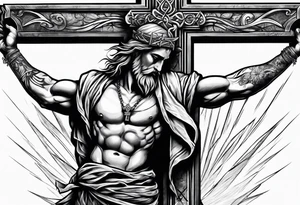man carrying a cross tattoo idea
