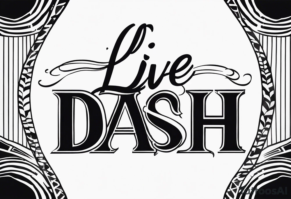 Text that says “-live your dash-“ tattoo idea