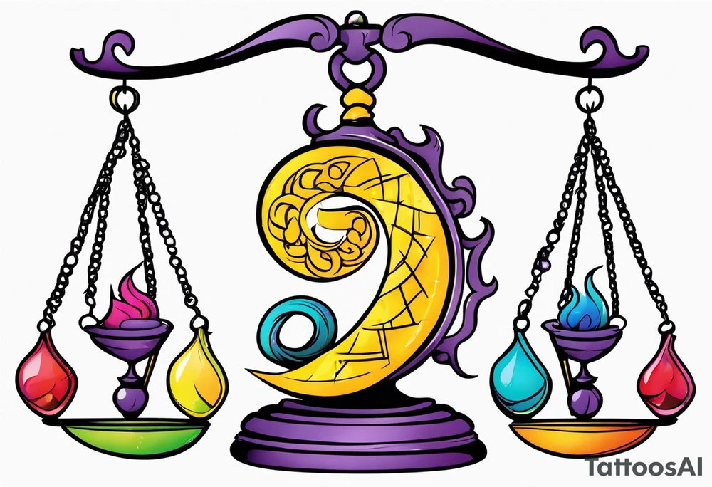 male scorpio female Sagittarius libra scales tattoo idea