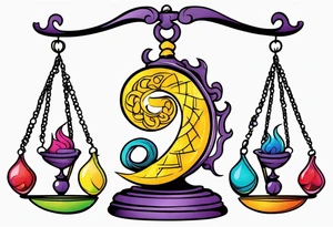 male scorpio female Sagittarius libra scales tattoo idea