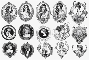 woman hand holding medallion with rope tattoo idea