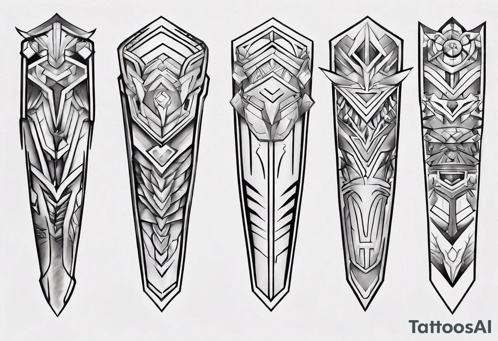 Leg armor tattoo idea