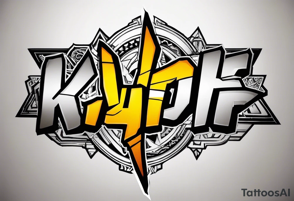 “KYDF” in borderlands font tattoo idea