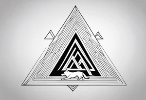 The valknut symbol with a wolf in the background who is howling upwards. tattoo idea