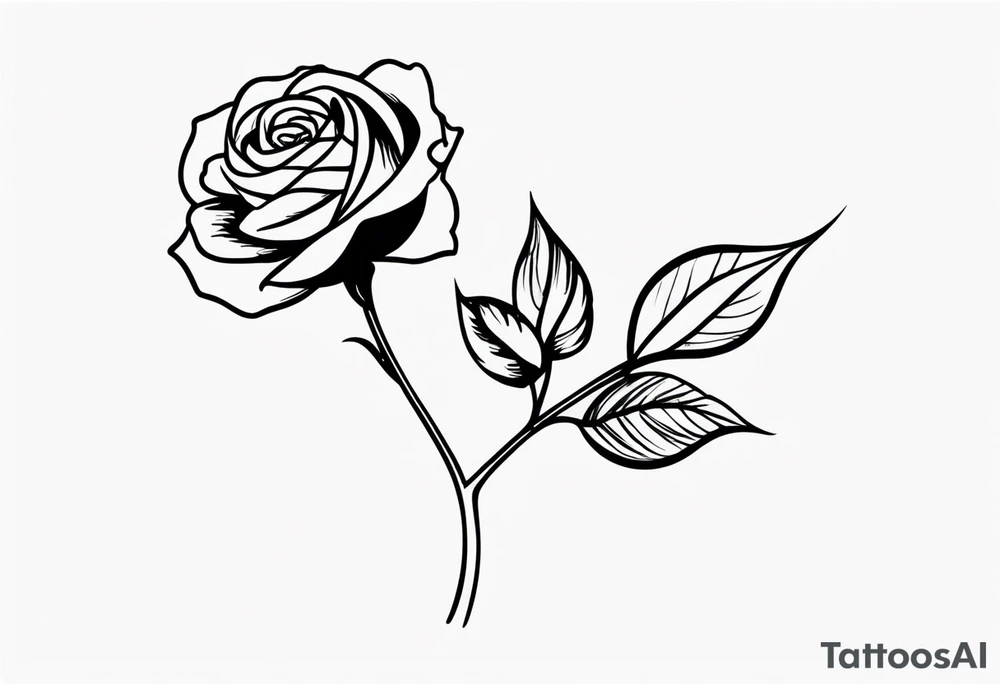 Rose with stem tattoo idea