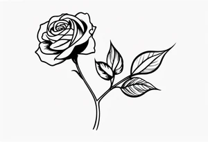 Rose with stem tattoo idea